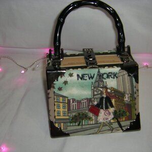 90s Vintage Box Purse Made In Roma Choice Made Cigar Trapezoid Box Bag Pre-Loved